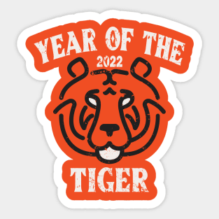 Vintage 2022 Year Of the Tiger Chinese Zodiac New Year Sticker